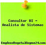 Consultor BI – Analista de Sistemas