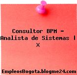 Consultor BPM – Analista de Sistemas | X