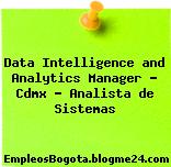 Data Intelligence and Analytics Manager – Cdmx – Analista de Sistemas