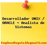 Desarrollador UNIX / ORACLE – Analista de Sistemas