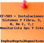 EF-583 – Instalaciones Sistemas Y Fibra, S. A. De C. V.: Monitorista Gps Y Cctv