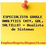 ESPECIALISTA GOOGLE ANALYTICS (MTY, GDL, SALTILLO) – Analista de Sistemas