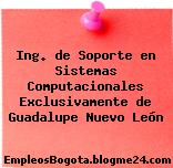 Ing. de Soporte en Sistemas Computacionales Exclusivamente de Guadalupe Nuevo León
