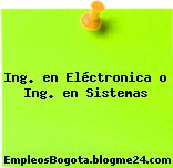 Ing. en Eléctronica o Ing. en Sistemas