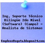 Ing. Soporte Técnico Bilingüe 2do Nivel (Software) (Campo) – Analista de Sistemas