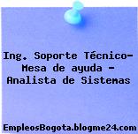 Ing. Soporte Técnico- Mesa de ayuda – Analista de Sistemas
