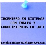 INGENIERO EN SISTEMAS CON INGLES Y CONOCIMIENTOS EN .NET