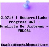 (L971) | Desarrollador Progress 4Gl – Analista De Sistemas – VHK961