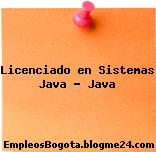 Licenciado en Sistemas Java – Java