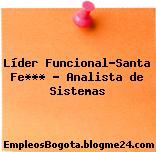 Líder Funcional-Santa Fe*** – Analista de Sistemas