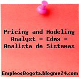 Pricing and Modeling Analyst – Cdmx – Analista de Sistemas