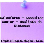 Salesforce – Consultor Senior – Analista de Sistemas