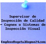 Supervisor de Inspección de Calidad – Cognex o Sistemas de Inspección Visual