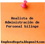 Analista de Administración de Personal bilinge