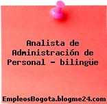 Analista de Administración de Personal – bilingüe