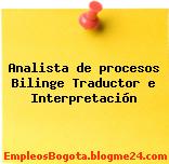 Analista de procesos Bilinge Traductor e Interpretación