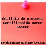 Analista de sistemas Certificación scrum master