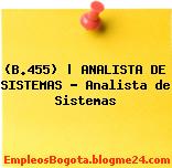 (B.455) | ANALISTA DE SISTEMAS – Analista de Sistemas
