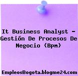 IT Business Analyst – Gestión de Procesos de Negocio (BPM)