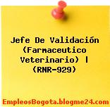 Jefe De Validación (Farmaceutico Veterinario) | (RNR-929)