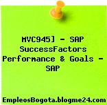 MVC945] – SAP SuccessFactors Performance & Goals – SAP
