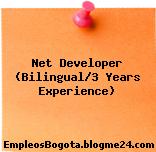 Net Developer (Bilingual/3 Years Experience)