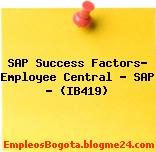 SAP Success Factors- Employee Central – SAP – (IB419)