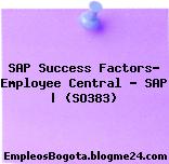 SAP Success Factors- Employee Central – SAP | (SO383)