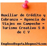 Auxiliar de Crédito y Cobranza – Agencia de Viajes en Campeche – Turismo Creativo S A de C V