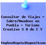Consultor de Viajes – Sabre/Amadeus en Puebla – Turismo Creativo S A de C V