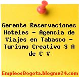 Gerente Reservaciones Hoteles – Agencia de Viajes en Tabasco – Turismo Creativo S A de C V
