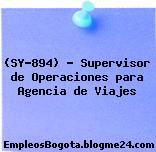 (SY-894) – Supervisor de Operaciones para Agencia de Viajes
