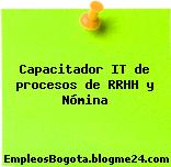 Capacitador IT de procesos de RRHH y Nómina