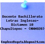 Docente Bachillerato Letras Inglesas- Dictamen 10 Chapultepec – (NWM928)