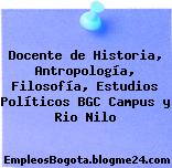Docente de Historia, Antropología, Filosofía, Estudios Políticos BGC Campus y Rio Nilo