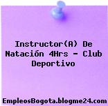Instructor(A) De Natación 4Hrs – Club Deportivo