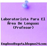 Laboratorista Para El Área De Lenguas (Profesor)