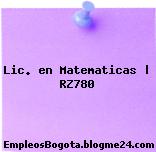 Lic. en Matematicas | RZ780
