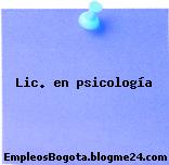 Lic. en psicología