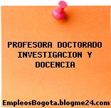 PROFESORA DOCTORADO INVESTIGACION Y DOCENCIA