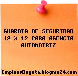 GUARDIA DE SEGURIDAD 12 X 12 PARA AGENCIA AUTOMOTRIZ