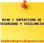 H240 | SUPERVISOR DE SEGURIDAD Y VIGILANCIA