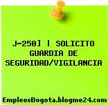 J-250] | SOLICITO GUARDIA DE SEGURIDAD/VIGILANCIA