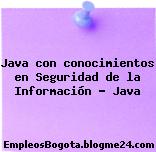 Java con conocimientos en Seguridad de la Información – Java