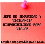 JEFE DE SEGURIDAD Y VIGILANCIA DISPONIBILIDAD PARA VIAJAR