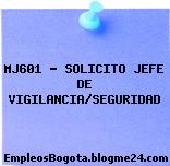 MJ601 – SOLICITO JEFE DE VIGILANCIA/SEGURIDAD