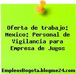 Oferta de trabajo: Mexico: Personal de Vigilancia para Empresa de Jugos
