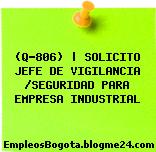 (Q-806) | SOLICITO JEFE DE VIGILANCIA /SEGURIDAD PARA EMPRESA INDUSTRIAL