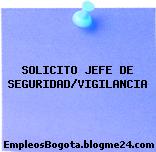 SOLICITO JEFE DE SEGURIDAD/VIGILANCIA