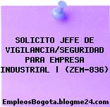 SOLICITO JEFE DE VIGILANCIA/SEGURIDAD PARA EMPRESA INDUSTRIAL | (ZEM-836)